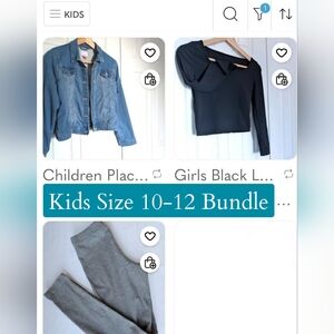 Girls 3 PC Bundle: Jean Jacket, Leggings + Top. Size 10. HP!